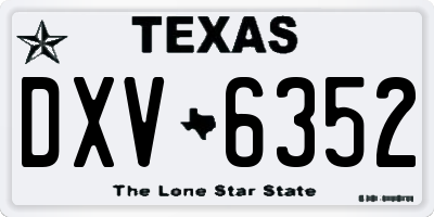 TX license plate DXV6352