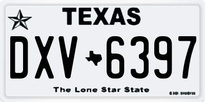 TX license plate DXV6397