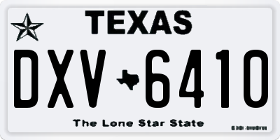 TX license plate DXV6410