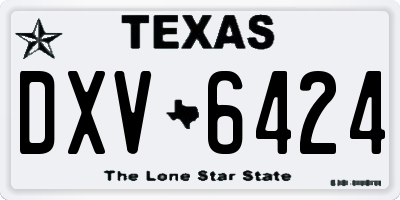 TX license plate DXV6424
