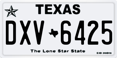 TX license plate DXV6425