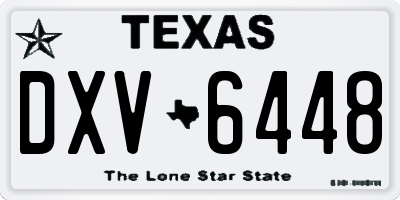 TX license plate DXV6448