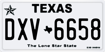 TX license plate DXV6658