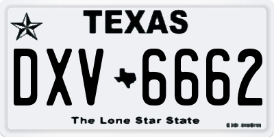 TX license plate DXV6662