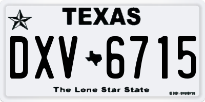 TX license plate DXV6715