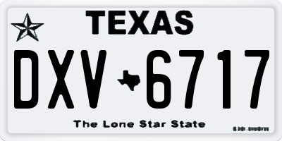 TX license plate DXV6717