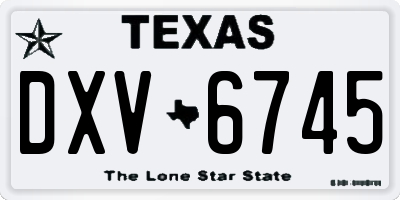 TX license plate DXV6745