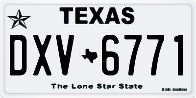 TX license plate DXV6771