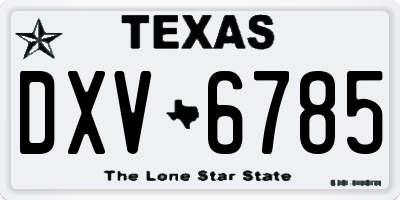 TX license plate DXV6785