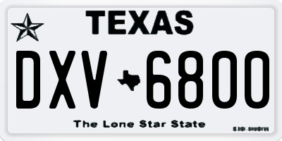 TX license plate DXV6800
