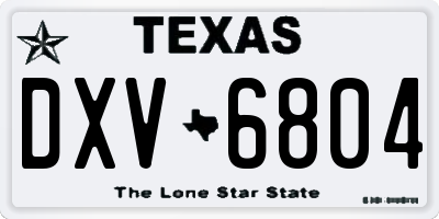TX license plate DXV6804