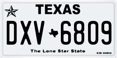 TX license plate DXV6809