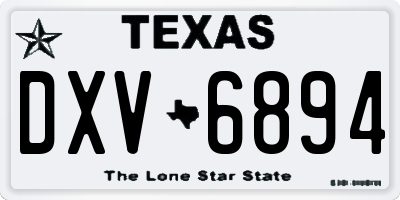 TX license plate DXV6894