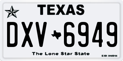 TX license plate DXV6949