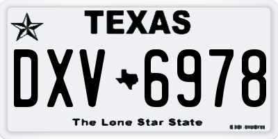 TX license plate DXV6978