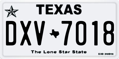 TX license plate DXV7018