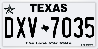 TX license plate DXV7035