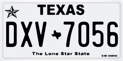TX license plate DXV7056