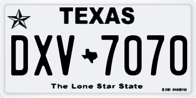 TX license plate DXV7070