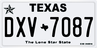 TX license plate DXV7087