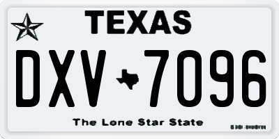 TX license plate DXV7096