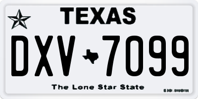 TX license plate DXV7099