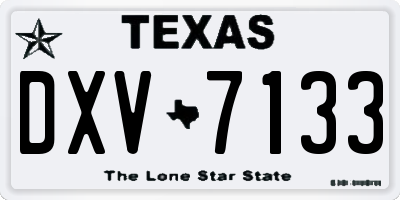 TX license plate DXV7133