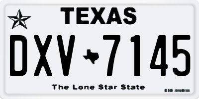 TX license plate DXV7145