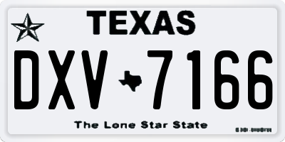 TX license plate DXV7166