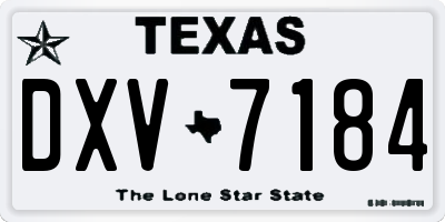TX license plate DXV7184