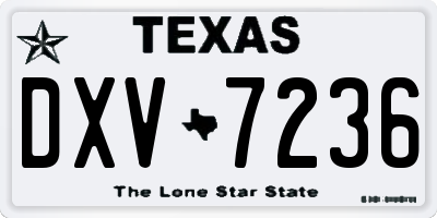 TX license plate DXV7236