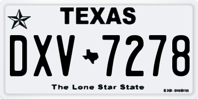 TX license plate DXV7278