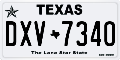 TX license plate DXV7340