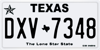 TX license plate DXV7348