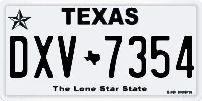TX license plate DXV7354
