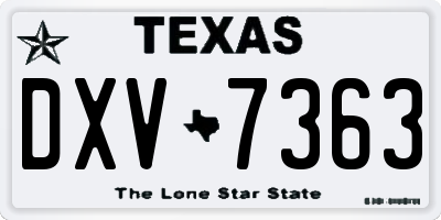 TX license plate DXV7363