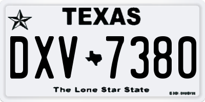 TX license plate DXV7380