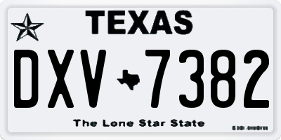 TX license plate DXV7382