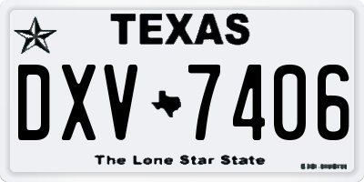 TX license plate DXV7406