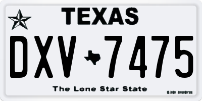 TX license plate DXV7475