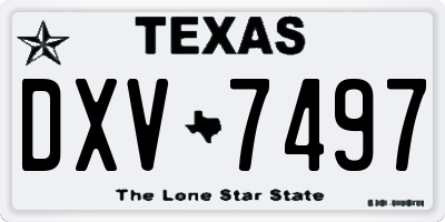 TX license plate DXV7497