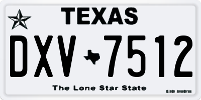 TX license plate DXV7512