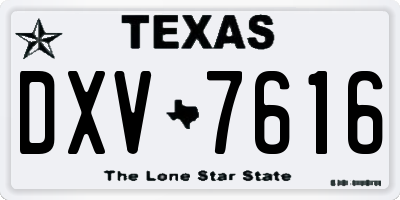 TX license plate DXV7616