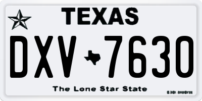 TX license plate DXV7630