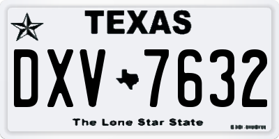 TX license plate DXV7632