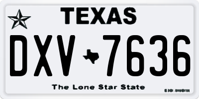 TX license plate DXV7636