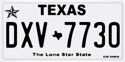 TX license plate DXV7730
