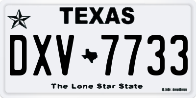 TX license plate DXV7733