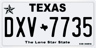 TX license plate DXV7735