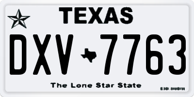 TX license plate DXV7763